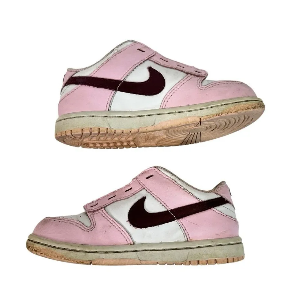 Nike Dunk Low Toddler 9C Pink Foam Red White Sneaker Shoes
